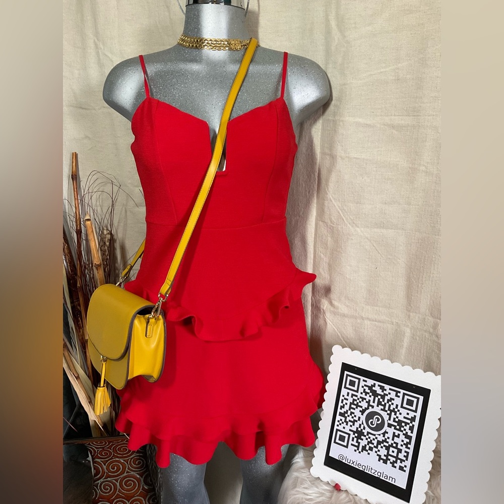 L’ATISTE Women Red Mini Dress, Sz: Small